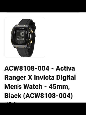 Ativa Black Digital Sport Watch with Gold Accents